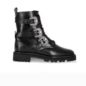 The Kooples Black leather ranger ankle boots